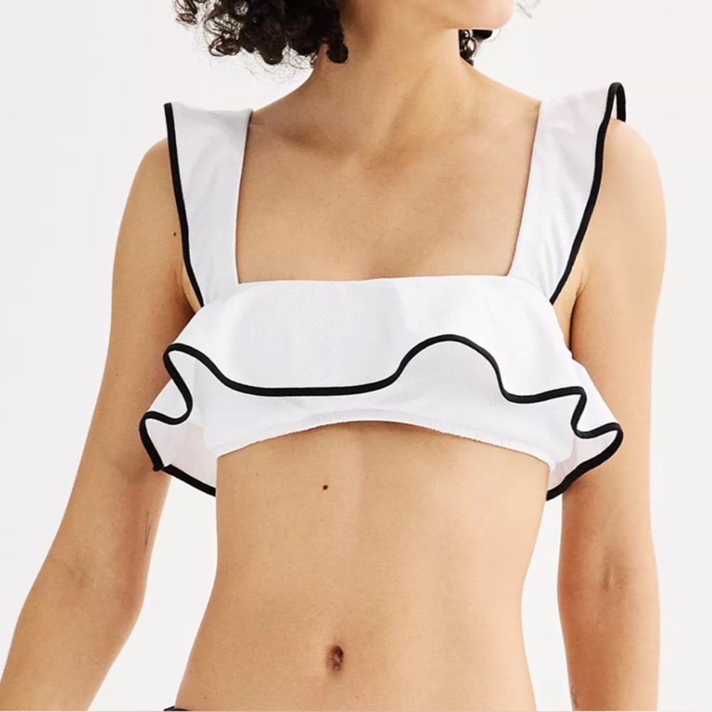 NWT Women's Freshwater Ruffle Bikini Swim Top